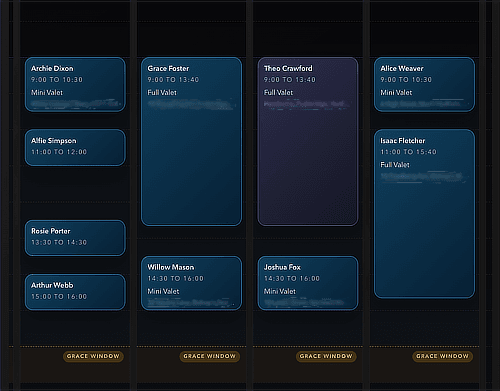 ValetOS booking calendar preview